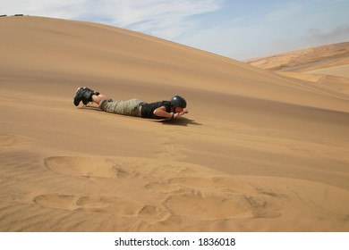 Sandboarding A Dune, Namibia