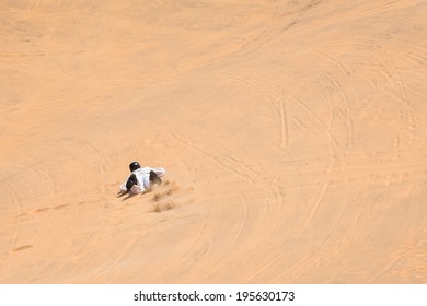 Sandboarding Fun In Namibia, Africa