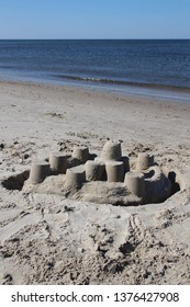 Sandcastle On The Beach In Denmark