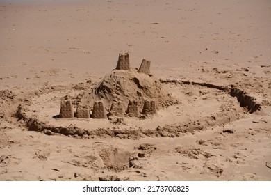 A sandcastle,  Stone Bay, Broadstairs, Isle of Thanet, Kent, England, UK 