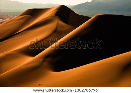 Sanddunes in the desert gobi in mongolia