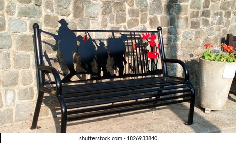 Sandgate, Kent/ UK - Sept 22 2020: WW1 Memorial Bench