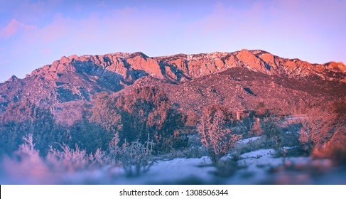 Sandia Mountains At Dusk