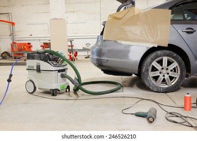 Sanding Machine In The Body Shop