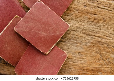 Sandpaper On Plank Wood Background