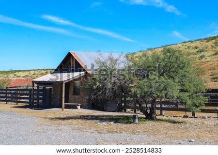 Sandstone buildings and structures in Shakespeare, a ghost town in Lordsburg, New Mexico