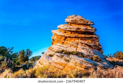 Sandstone in the desert canyon. Desert sandstone. Sandstone in desert. Sandstone