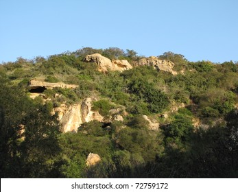 Sandstone Geology In Laurel Canyon, Orange County, CA