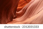 Sandstone rock formations inside the Antelope Canyon