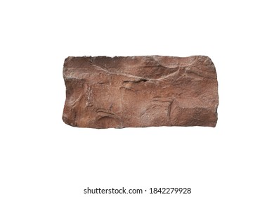 Sandstone Slab, A Rectangular Sandstone Rock Isolated On White Background.