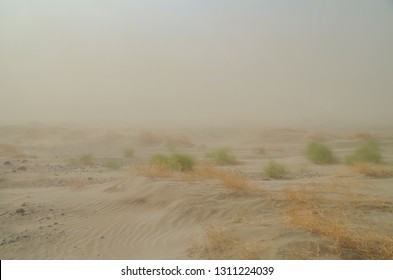 Sandstorm In Desert. Danakil Depression. Ethiopia, Afar Depression (Afar Triangle)