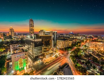 Sandton City Illuminated At Night In Gauteng Johannesburg South Africa