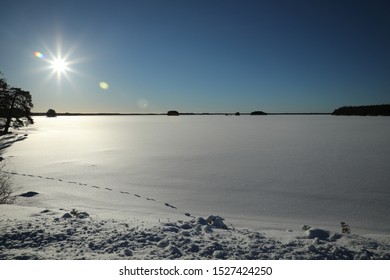 Storsjön Sandviken, Frozen Lake, Sweden