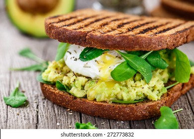 Sandwich With Avocado And Poached Egg