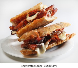 Sandwich Baguette Cheese And Bacon