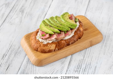 Sandwich With Cream Cheese, Tuna And Avocado Slices