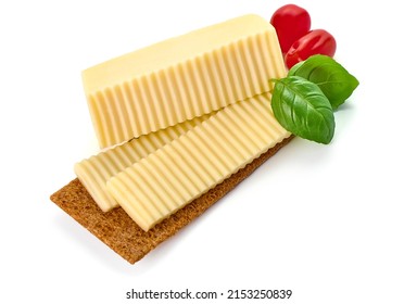 Sandwich With Edam Cheese, Isolated On White Background