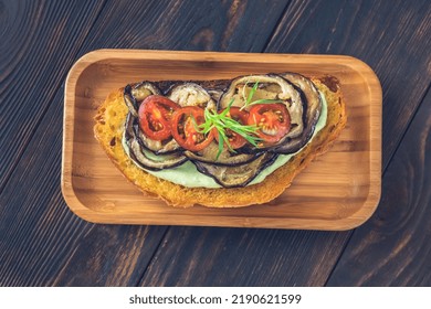 Sandwich With Grilled Eggplant And Avocado Mayo