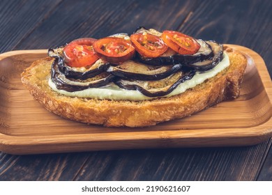 Sandwich With Grilled Eggplant And Avocado Mayo