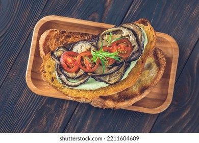 Sandwich With Grilled Eggplant And Avocado Mayo