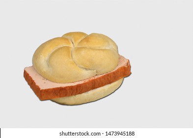 Sandwich With Meat Loaf, Isolated On White Background