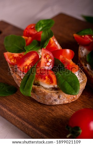 Similar – Hausgemachte italienische Bruschetta A