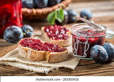 Sandwich With Plum Jam