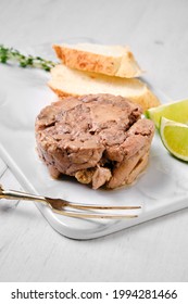 Sandwich With Pollock Liver On Marble Plate