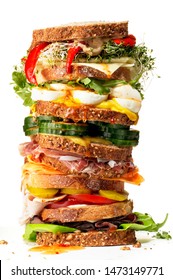Sandwich Stack on white background