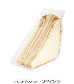 Sandwiches In Clear Plastic Package Isolated On White