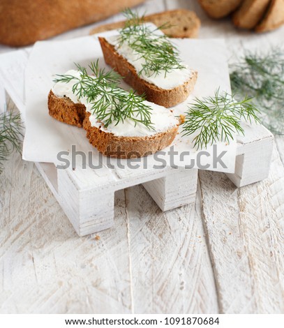 Similar – Foto Bild Sandwiches mit Frischkäse und frischem Dill