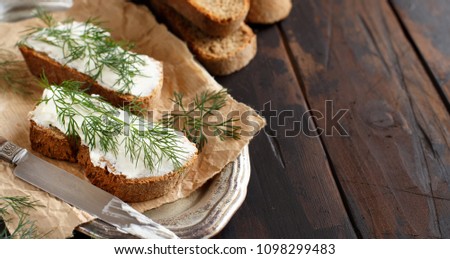 Similar – Foto Bild Sandwiches mit Frischkäse und frischem Dill