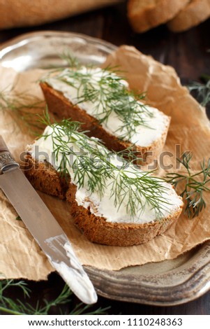 Similar – Foto Bild Sandwiches mit Frischkäse und frischem Dill