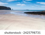 Sandwood Bay Beach, NC500 attraction, North West Scotland in sunny summer day