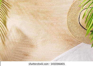 Sandy beach background top view with visible sand texture. Backdrop for mockups and advertising. - Shutterstock ID 1410346601