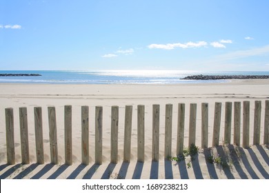 Sandy Beach In Carnon, A Seaside Resort In The South Of Montpellier 