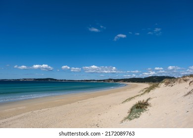 Playa de arena A Lanzada en O Grove, Galicia, España