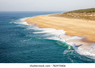 sandy beach of the ocean, side view