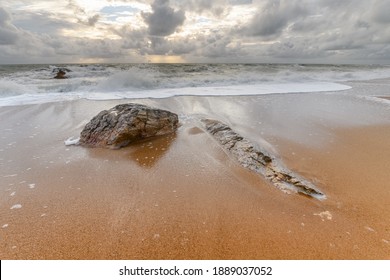 Sandy beach on the Atlantic coast in France near olonne sur mer. - Shutterstock ID 1889037052