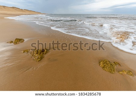 Sandy beach on the Atlantic coast in France.