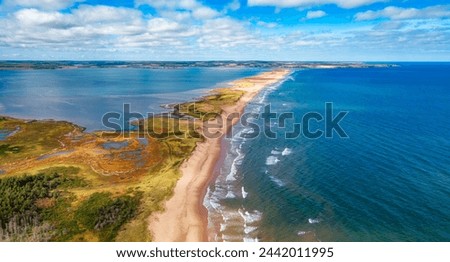 Sandy beach on the Atlantic Ocean. Cavendish, Prince Edward Island, Canada.