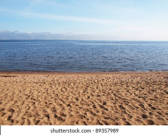 Sandy Beach On Lake