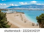 sandy beach on Piraeus city, Marina Zeas, Greece