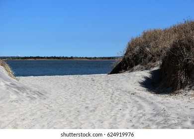 sandy beach path/Amost ocean view/ sand,sky and water