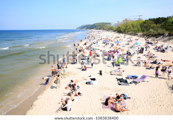 Sandy Beach People Miedzyzdroje Pomerania Poland Stock Photo Edit Now 1083838400