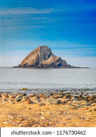 Sandy Beach And Snoopy Island In Uae