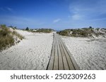 A sandy beach in the Sweden, South, Southern Scandinavia, holiday place, summer time, white soft sand, sunbathing, sunbath, warm day, natural, park, reserve, countryside, malmo, ystad 