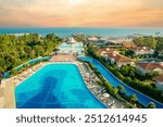 Sandy beaches of the Mediterranean. Kundu - Belek holiday complex with five star hotels. Beach, sea, water sports, parasailing, entertainment and shopping center. Antalya, Turkey