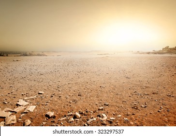 Sandy desert in Egypt at the sunset - Powered by Shutterstock