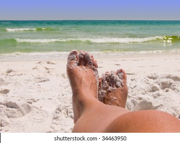 Sandy Feet At Beach Florida Gulf Coast